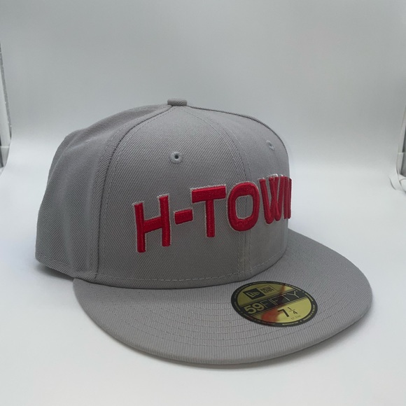 H-TOWN Cap New EraHouston Rockets Hoop Team 59FIFTY Gray Fitted Size 7 1/4 - Picture 7 of 8